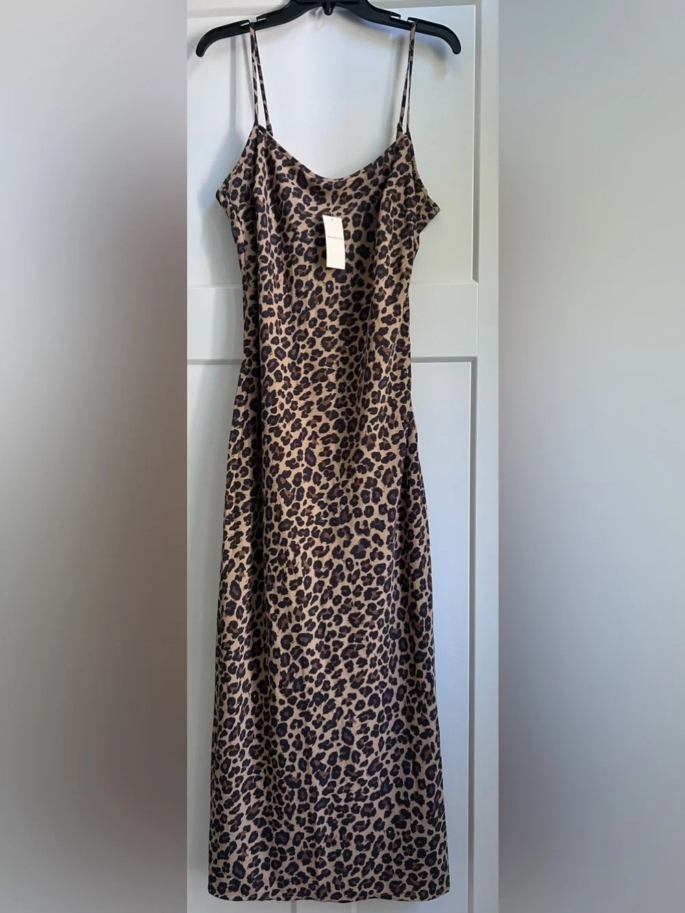 NWT A&F Julia Slip Maxi Dress Leopard Size L